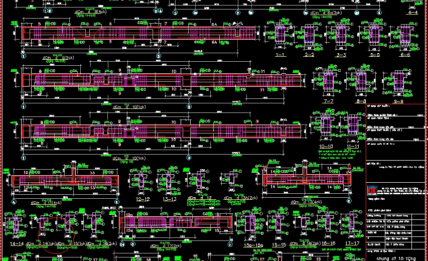 Bản vẽ đầy đủ kết cấu cho nhà cao 15 tầng - Ảnh 6